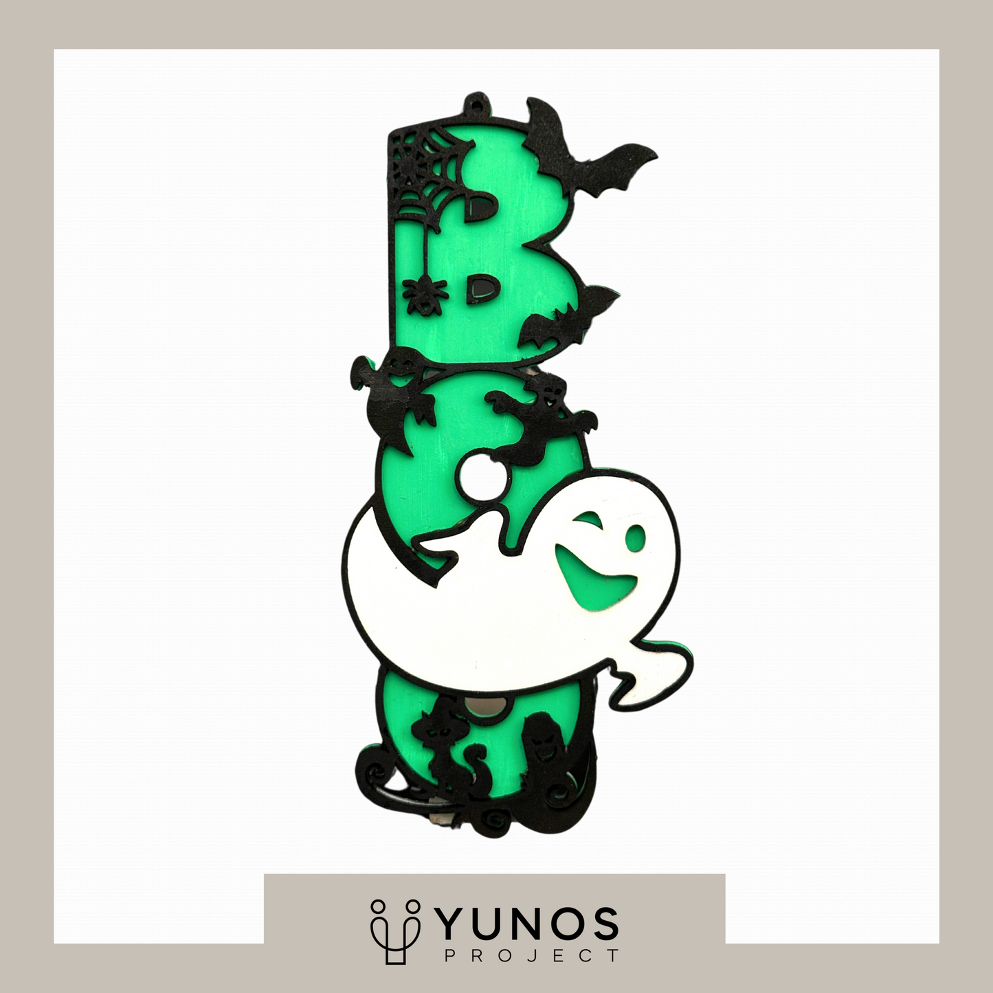 Letrero Colgante: BOO Fantasma - Yunos Project