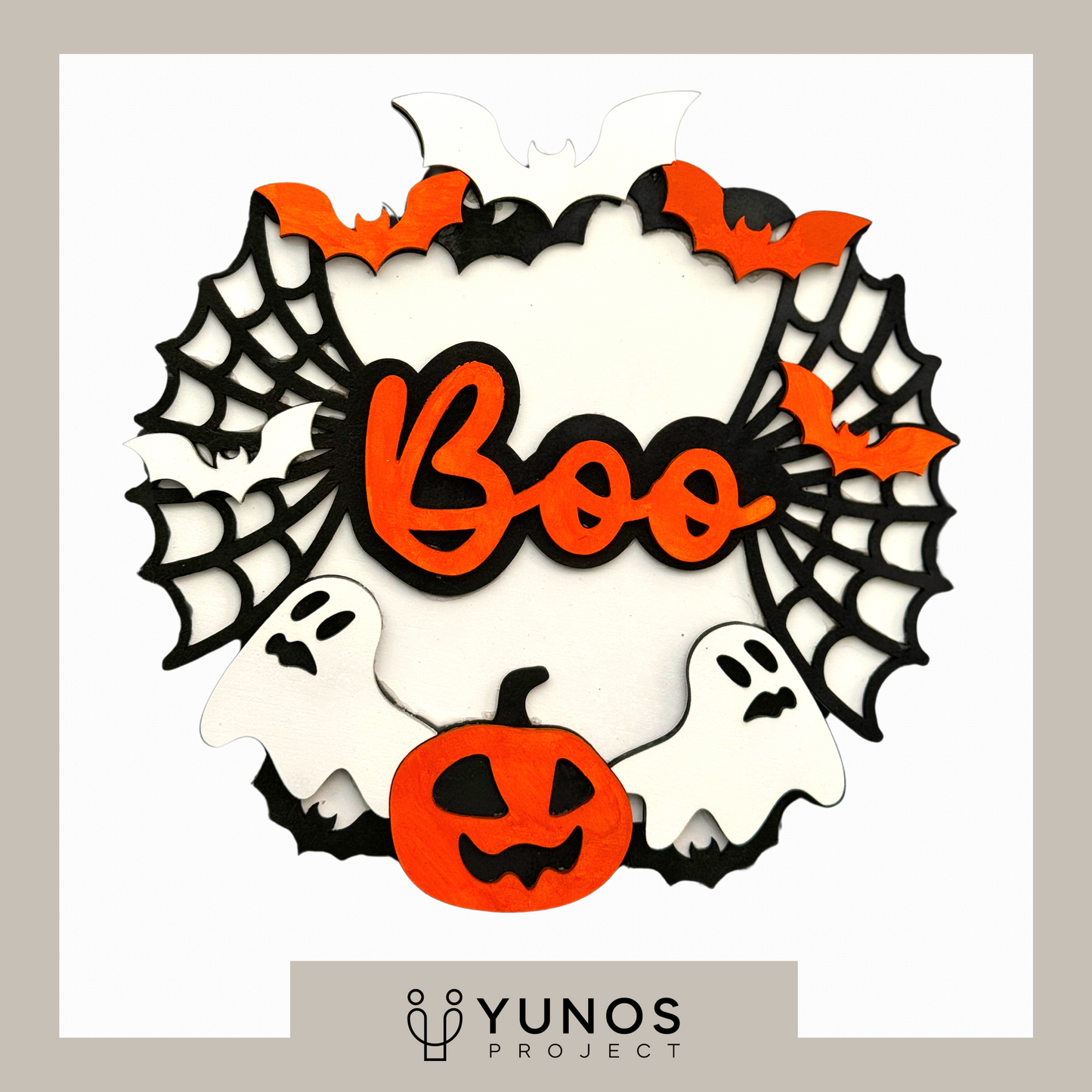 Letrero Colgante: BOO Telaraña - Yunos Project